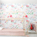 cute accent wall in a little girls room
