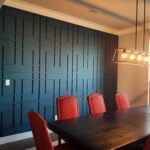 Structured design in this dining room accent wall