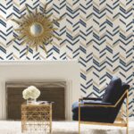 Great print for an accent wall with gold accents